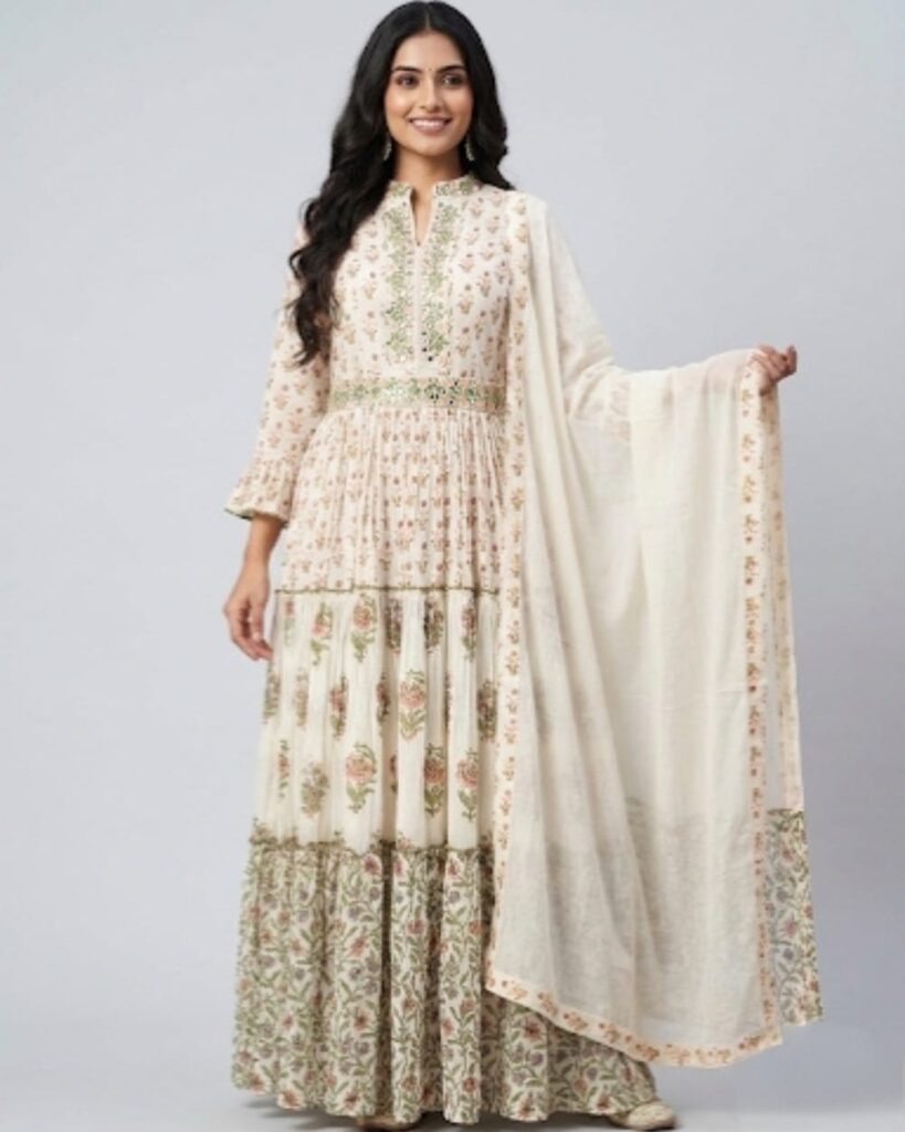 Mul Cotton Gown- trending ethnic wear for women